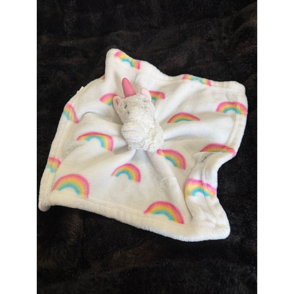 Blankets‎ & Beyond Unicorn Lovey Security Blanket White Pink Rainbow